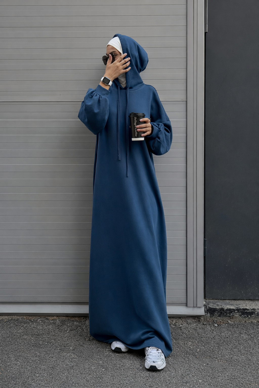 Modest Hoodie Maxi Dress | Hooded Muslim Abaya | Long Sleeve Maxi Dress with Pockets