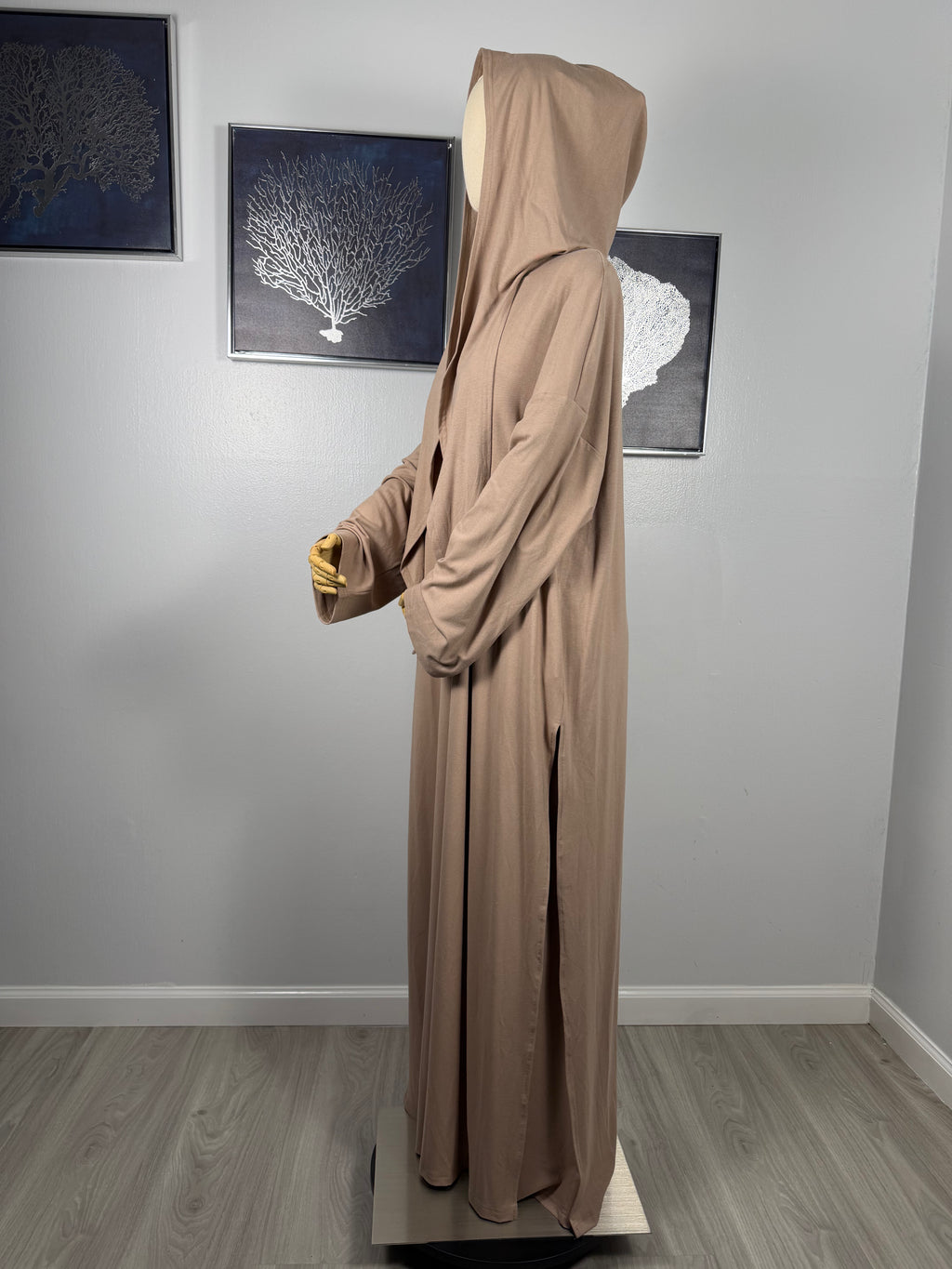 Elegant Modest Two Piece Set – Long Tunic & Wide Pants | Sand Beige