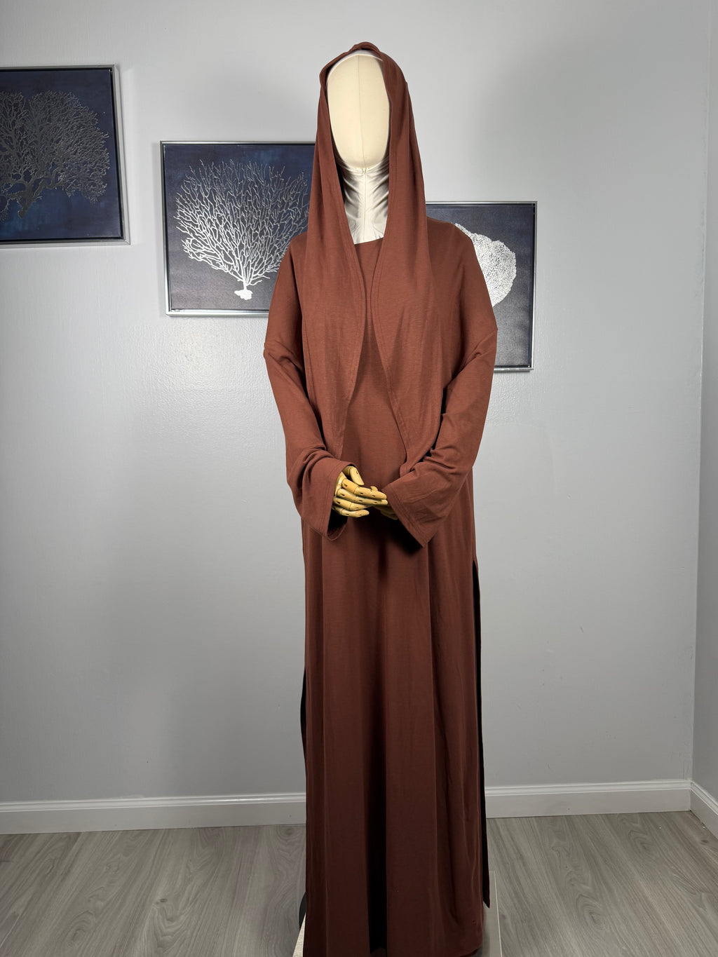 Elegant Modest Two Piece Set – Long Tunic & Wide Pants | Sand Beige