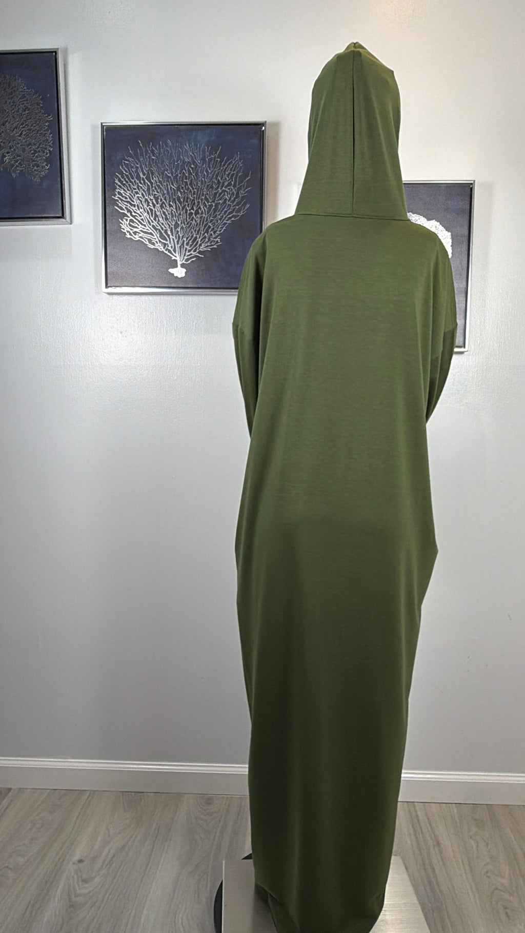 Modest Hoodie Maxi Dress | Hooded Muslim Abaya | Long Sleeve Maxi Dress with Pockets