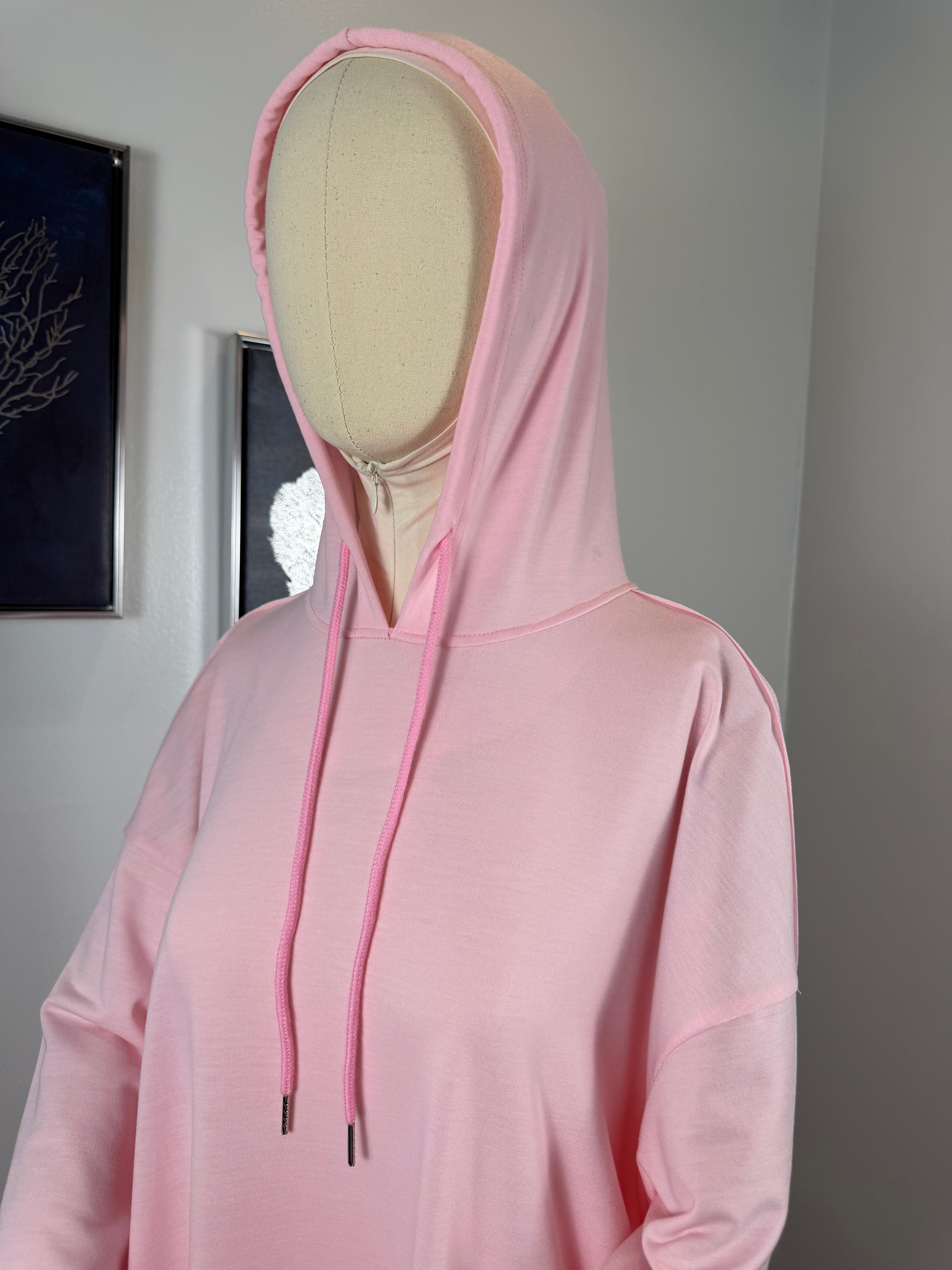 Modest Hoodie Maxi Dress | Hooded Muslim Abaya | Long Sleeve Maxi Dress with Pockets