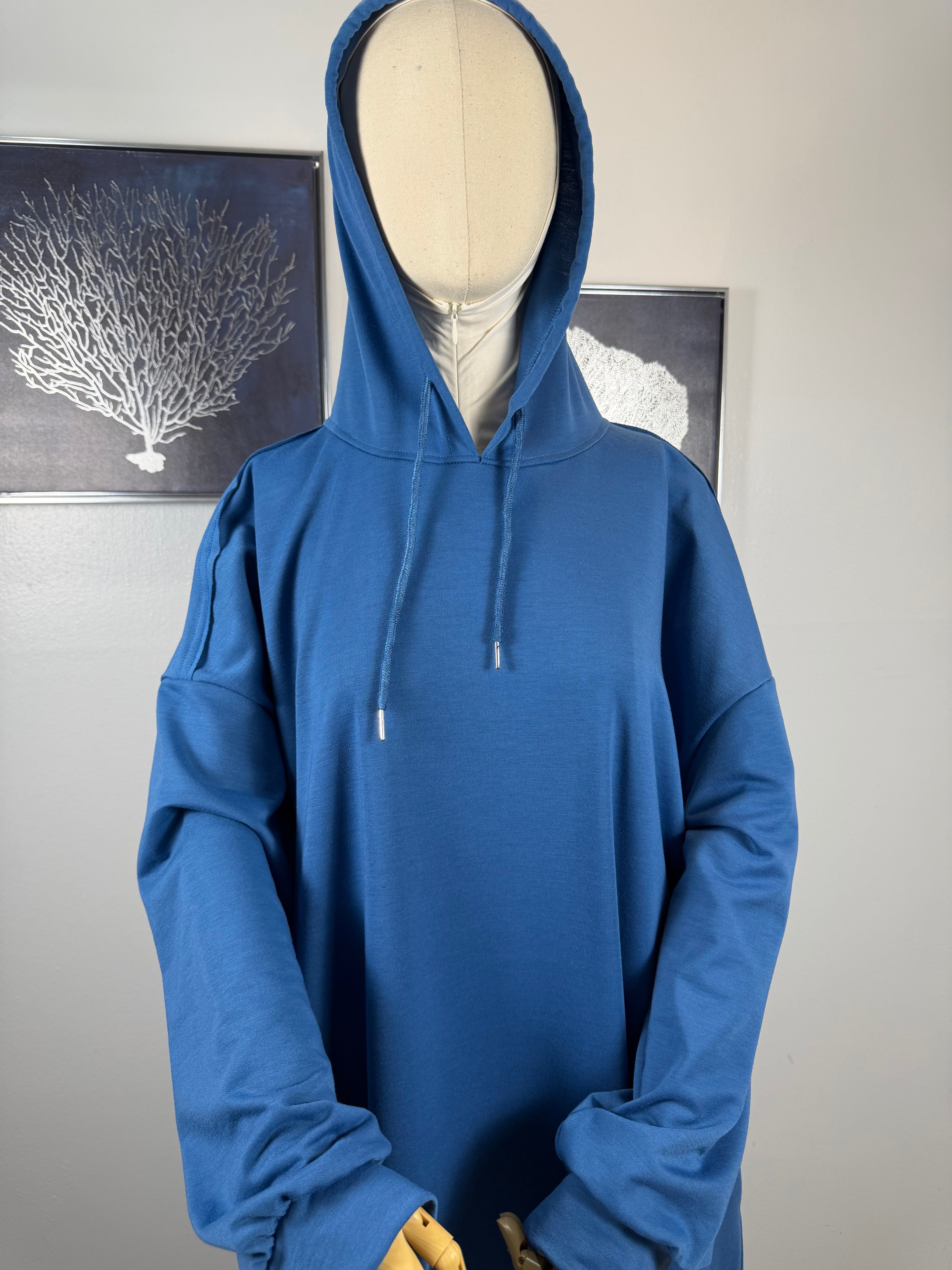 Modest Hoodie Maxi Dress | Hooded Muslim Abaya | Long Sleeve Maxi Dress with Pockets