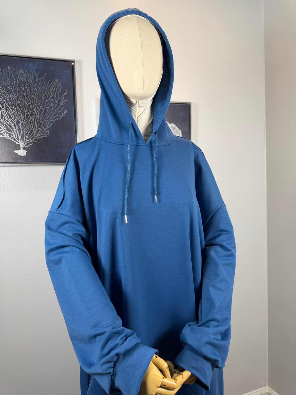 Modest Hoodie Maxi Dress | Hooded Muslim Abaya | Long Sleeve Maxi Dress with Pockets