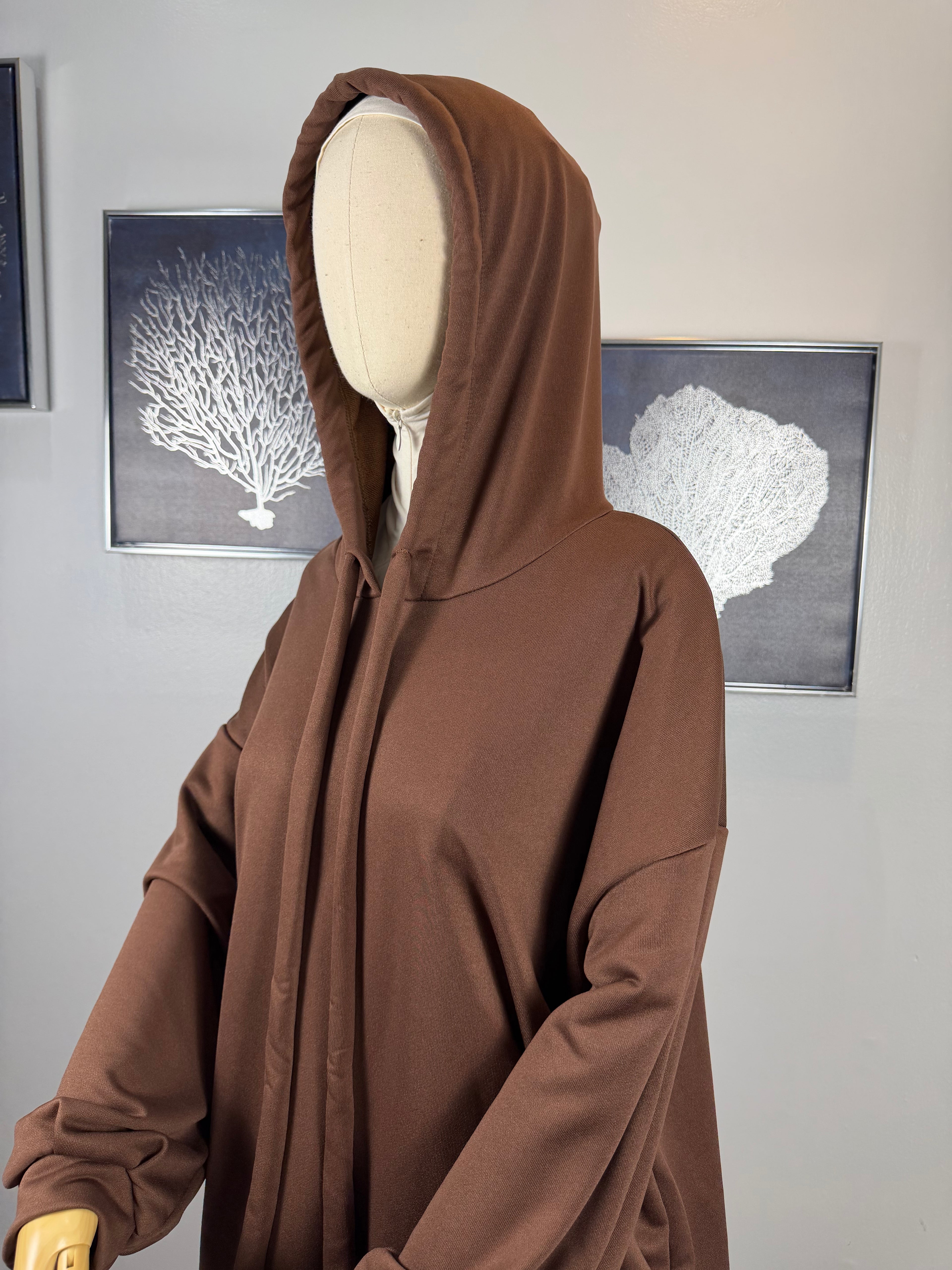 Modest Hoodie Maxi Skirt Set, Hijab Friendly Two Piece Outfit, Muslim Women Clothing, Long Sleeve Hooded Set